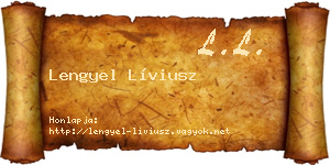 Lengyel Líviusz névjegykártya